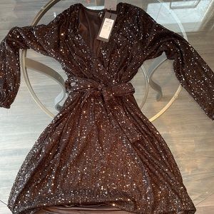 Black Sequent, covered dress low cut
